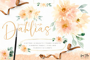 Peach and Cream Dahlias, an Illustration by Kim Thoa Designs (Thumbnail 1 of 14)