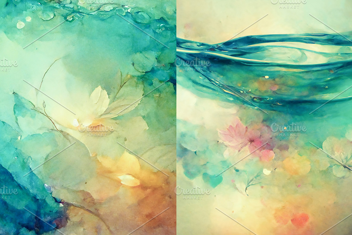 Fresh waters watercolor set, a Texture Graphic by Olha Klein (Photo 4 of 4)