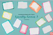 Watercolor Friendly Frames 4, an Object Graphic by LittleAcornGraphics (Thumbnail 3 of 6)
