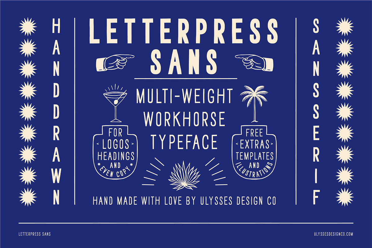 Letterpress Sans, a Sans Serif Font by Ulysses Design Co (Photo 1 of 20)
