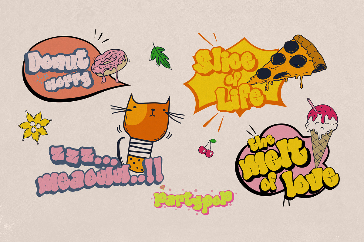 Party Pop, Bubble font, a Font by Hart Foundry™ (Photo 4 of 10)