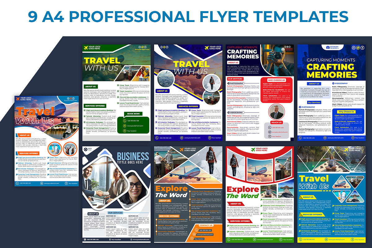 9 A4 Professional Flyer Templates, a Marketing Template by Triple M Graphics (Photo 1 of 10)