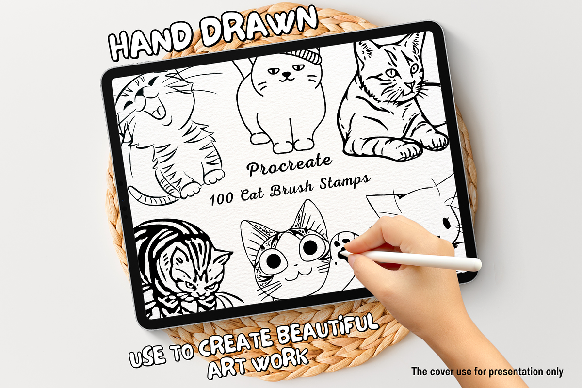 100 Cat Procreate Stamps, a Brush Add-On by Painter Creative Books (Photo 1 of 9)
