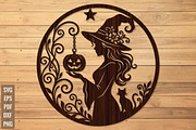 Spooky Witch Door Hanger Svg, a Seasonal Illustration by DreamPrint404 (Thumbnail 2 of 3)