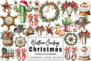 Western Cowboy Christmas Clipart, a Graphic by CitraGraphics (Thumbnail 1 of 4)
