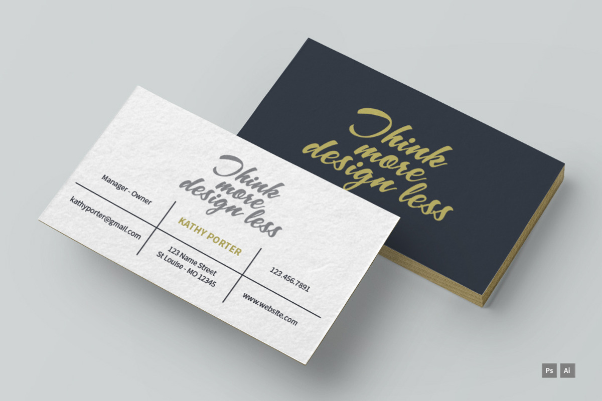 Think more design less business card, a Business Card Template by AM Design (Photo 3 of 4)