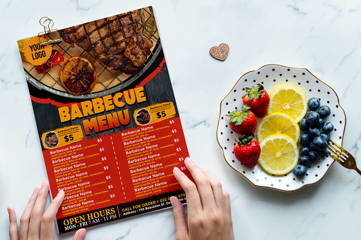 BBQ Restaurant Menu, a Flyer Template by imadeDesign (Photo 2 of 3)
