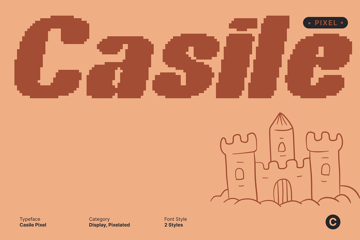 Casile Pixel, a Sans Serif Font by Craft Supply Co. (Photo 1 of 8)