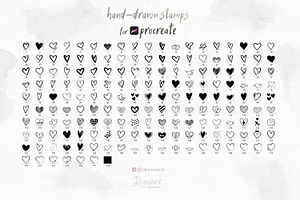 178 Heart Stamp Brushes Procreate001