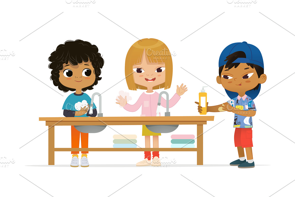 Wash your hands illustration, an Education Illustration by FoxyImage