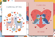 Happy Valentine's Day postcard set, an Animal Illustration by KartInnka (Thumbnail 4 of 6)