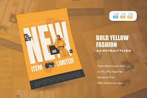 Bold Yellow Fashion - Flyer, a Flyer Template by AQR Studio