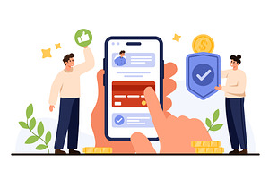 Mobile Data Protection Security, a Technology Illustration by Flashvector
