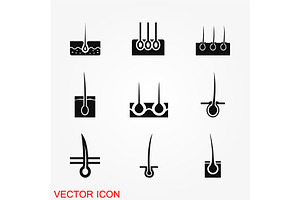 Hair icon vector