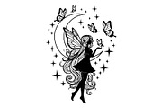 Fairy Moon Butterfly Silhouette, an Object Illustration by Gaye Art (Thumbnail 20 of 31)