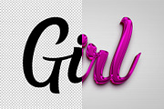 Girl 3D editable text effect, a Layer Style Add-On by Hello Muh (Thumbnail 2 of 2)