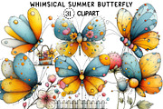 Whimsical Summer Butterfly Clipart, an Animal Illustration by Creative Art (Thumbnail 1 of 8)