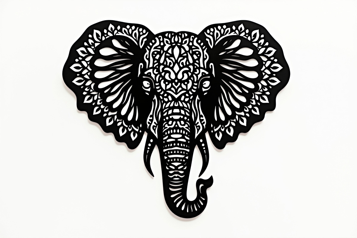 Elephant Silhouette with Ornamental, an Illustration by Amazin_art (Photo 9 of 16)