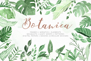Botanica Watercolor Greenery Leaves