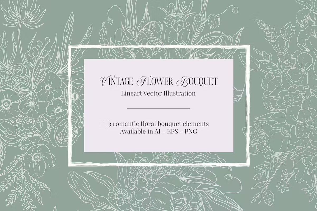 Vintage Flower Bouquet, a Decorative Illustration by FDR Studio
