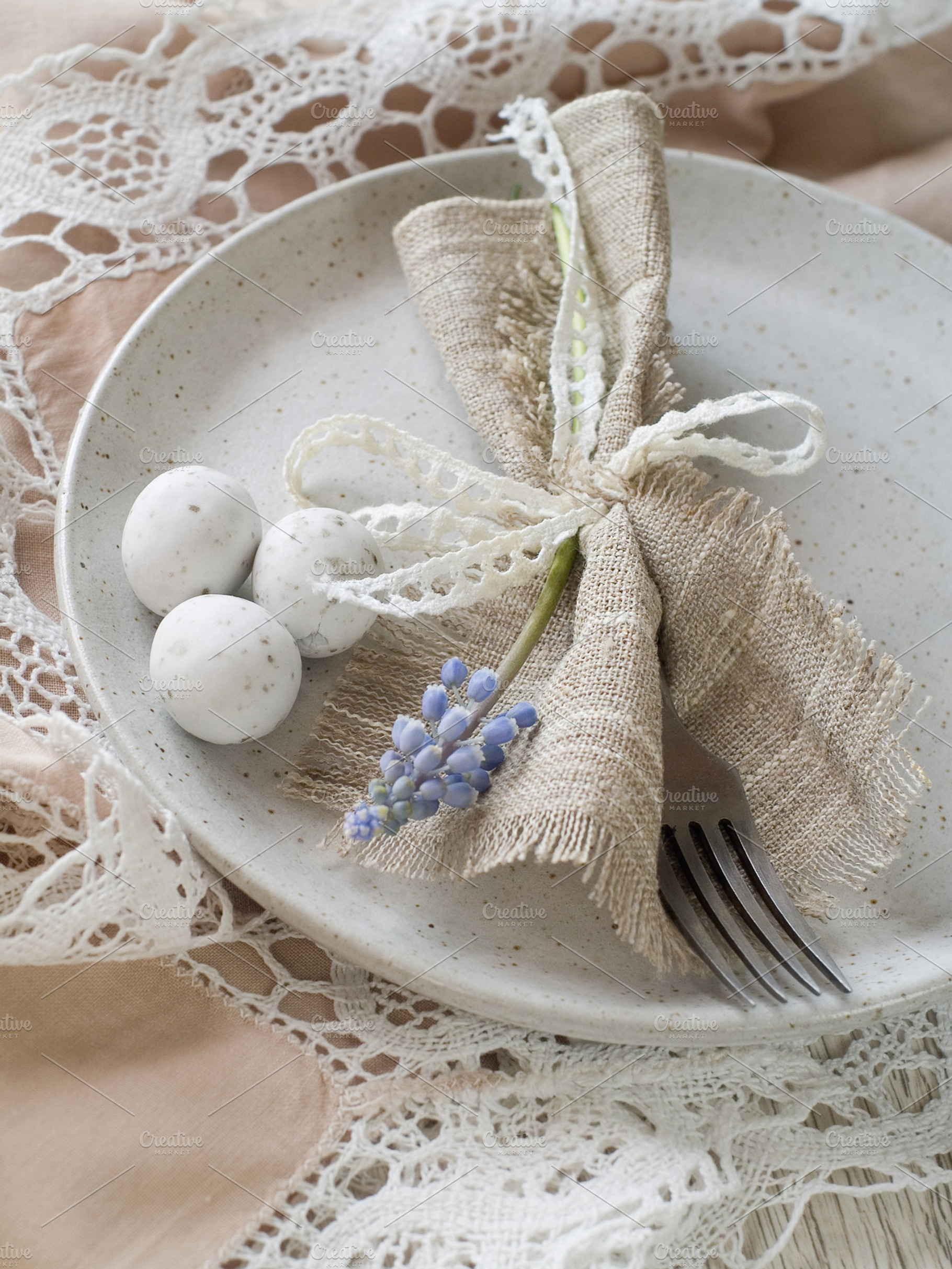 Easter table setting stock photograph, a Holiday Photo by Wiktory