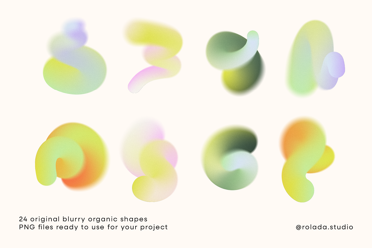 Blurry Swirls – 24 Gradient Shapes, an Object Graphic by rolada.studio (Photo 4 of 4)