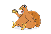 Thanksgiving turkey with pie, a Decorative Illustration by Queen of Infographics (Thumbnail 2 of 2)