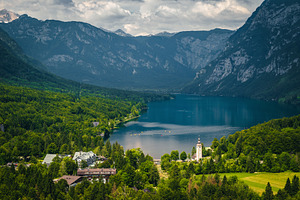 Great view with lake Bohinj, an Architecture Photo by Alpine Dreams