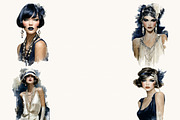 Roaring Twenties Clipart Bundle, a Person Illustration by BusyDaydesign (Thumbnail 6 of 9)