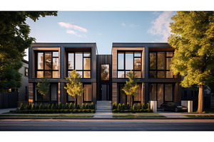 modern town house ai generated, an Architecture Photo by pikepicture