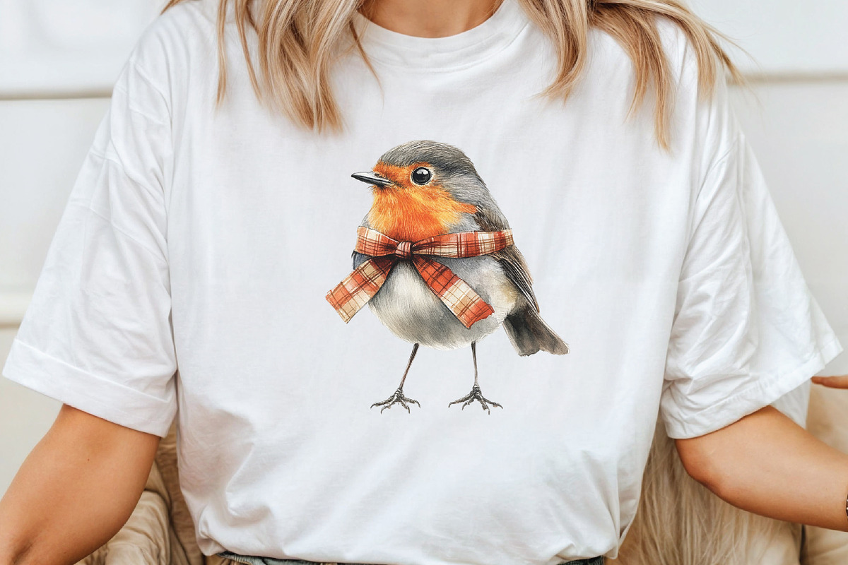 Autumn Robin Bird Clipart, an Illustration by CraftArtStudio (Photo 3 of 6)