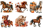 Autumn Brown Horse Clipart, an Illustration by DreamArtGraphic (Thumbnail 4 of 4)