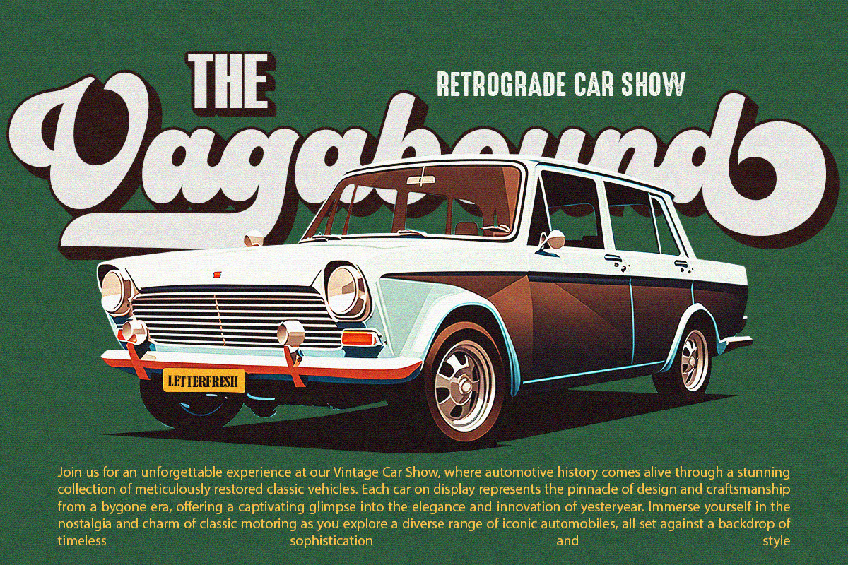 Mafhea - Vintage Retro Font, a Script Font by Letter Fresh (Photo 6 of 12)