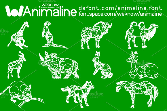 animal line font preview 5
