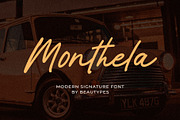 Monthela - Modern Signature Font, a Script Font by Beautypes (Thumbnail 1 of 8)