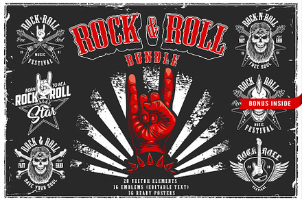 Rock and Roll bundle, a Poster Template by DGIM studio