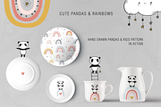 Cute pandas & rainbows collection, an Animal Illustration by Tkoko vectors & patterns (Thumbnail 2 of 11)