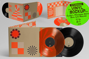Gatefold Vinyl Mockup Pack, a Packaging Mockup by Glue Lab