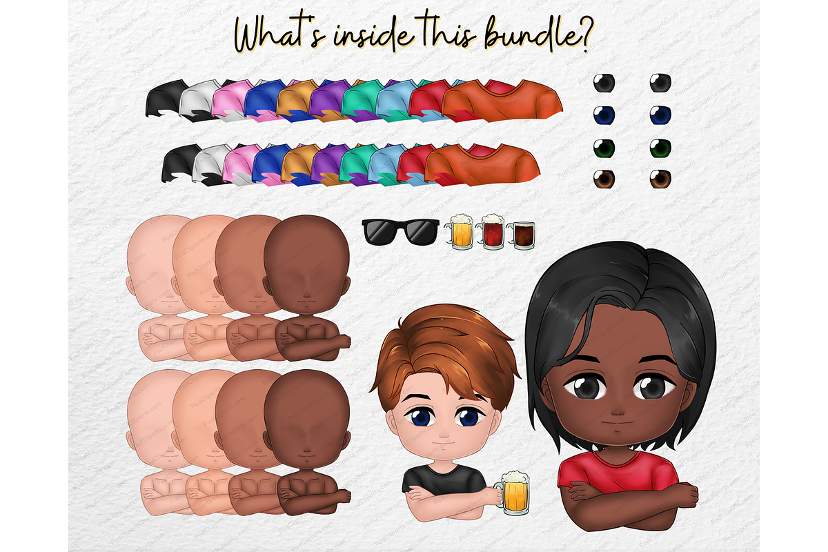 Bundle Chibi We are Family Clipart P, a Person Illustration by Podcliparts (Photo 6 of 10)