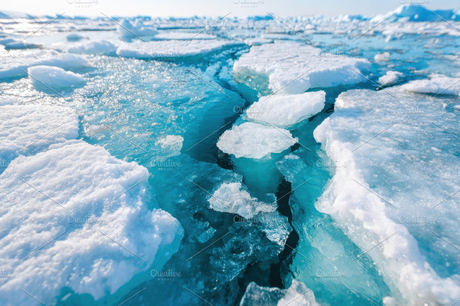 Cracked ice in turquoise water, a Nature Photo by AlyaAnd