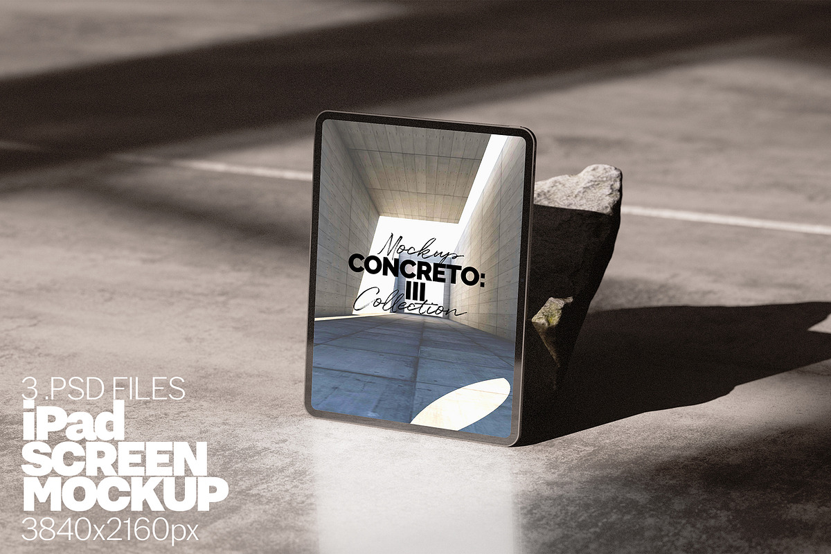 iPad Mockup – Concreto 3 Collection, a Merchandise Mockup by Banana Mockups (Photo 1 of 5)