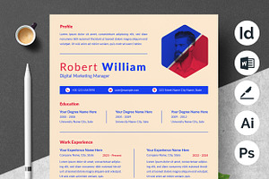 Timeline Resume with Visual Elements, a Resume Template by ResumeInventor