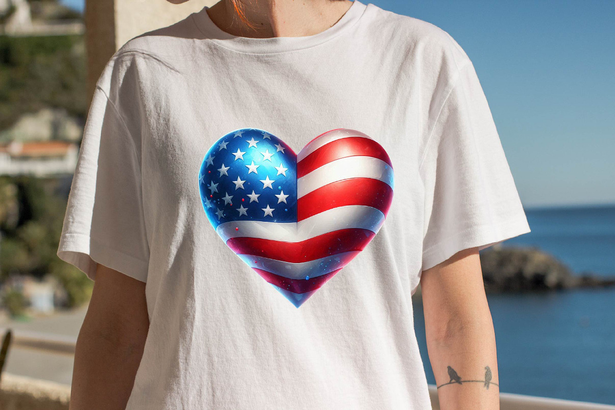 Watercolor Patriotic Heart Sublimat, an Illustration by SVGArt (Photo 7 of 8)