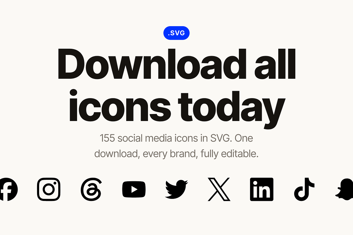 155 Social Media Icons SVG Bundle, a Solid Icon by Design Bits (Photo 6 of 6)