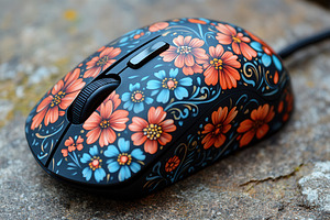 Colorful floral design on a computer, a Photo by Tanuart