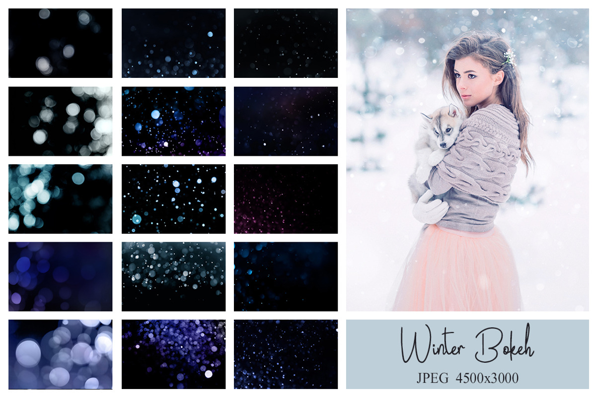 30 Winter Bokeh Overlays, a Texture Graphic by LovePhotoMoment (Photo 11 of 11)