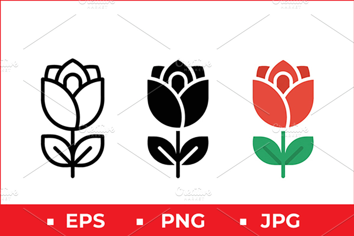 Tulip Flower Vector Design, a Solid Icon by Artonix (Photo 1 of 2)