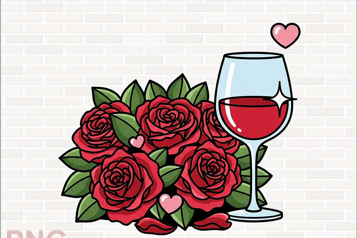 Valentine Wine Glass Clipart PNG, a Graphic by crative8112 (Photo 3 of 8)