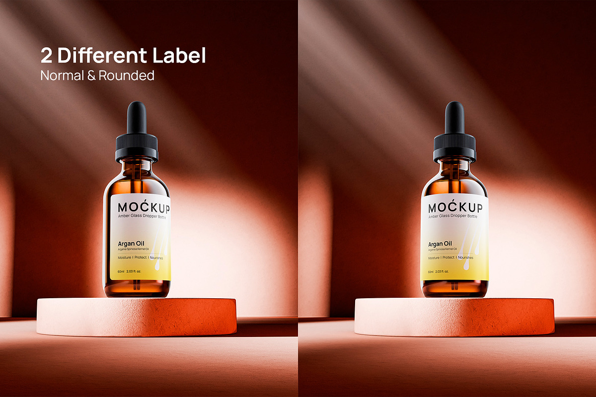 Amber Glass Dropper Bottle Mockup, a Packaging Mockup by ABAMockups (Photo 2 of 4)