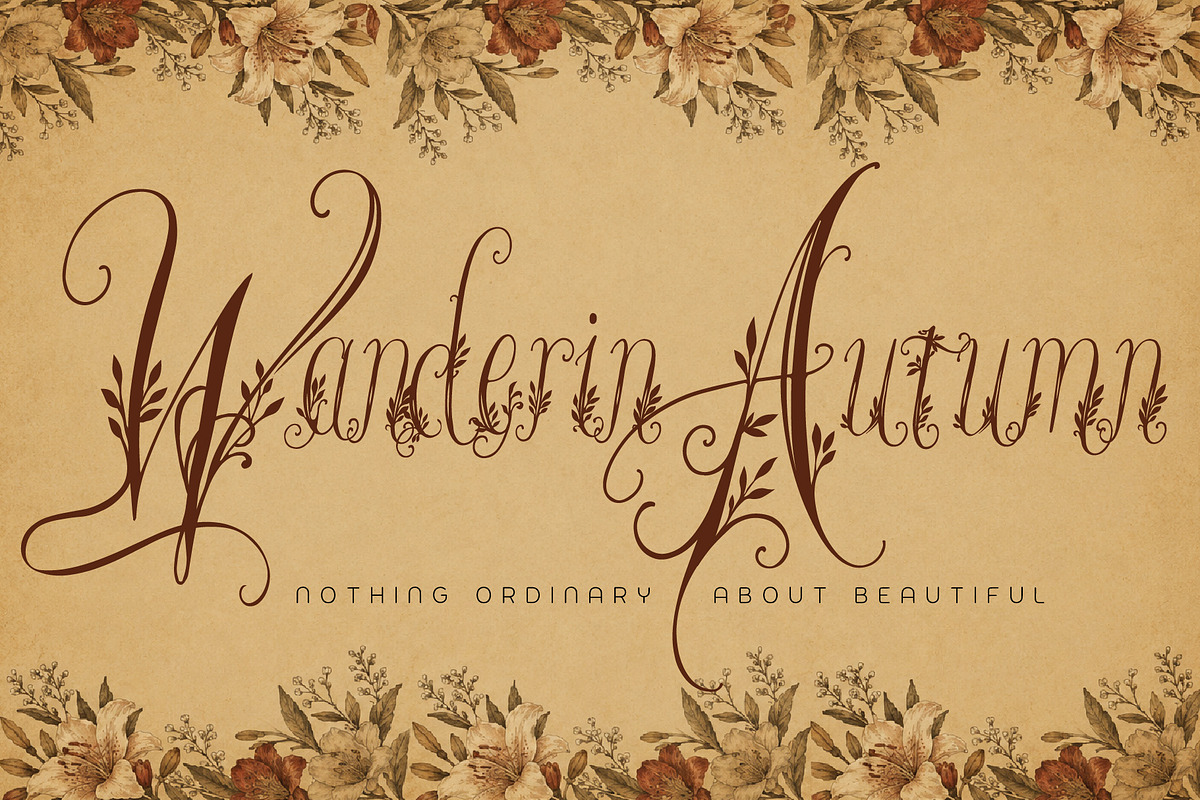 Wanderin Autumn Artisan Floral font, a Script Font by HypeWorksCo (Photo 3 of 28)